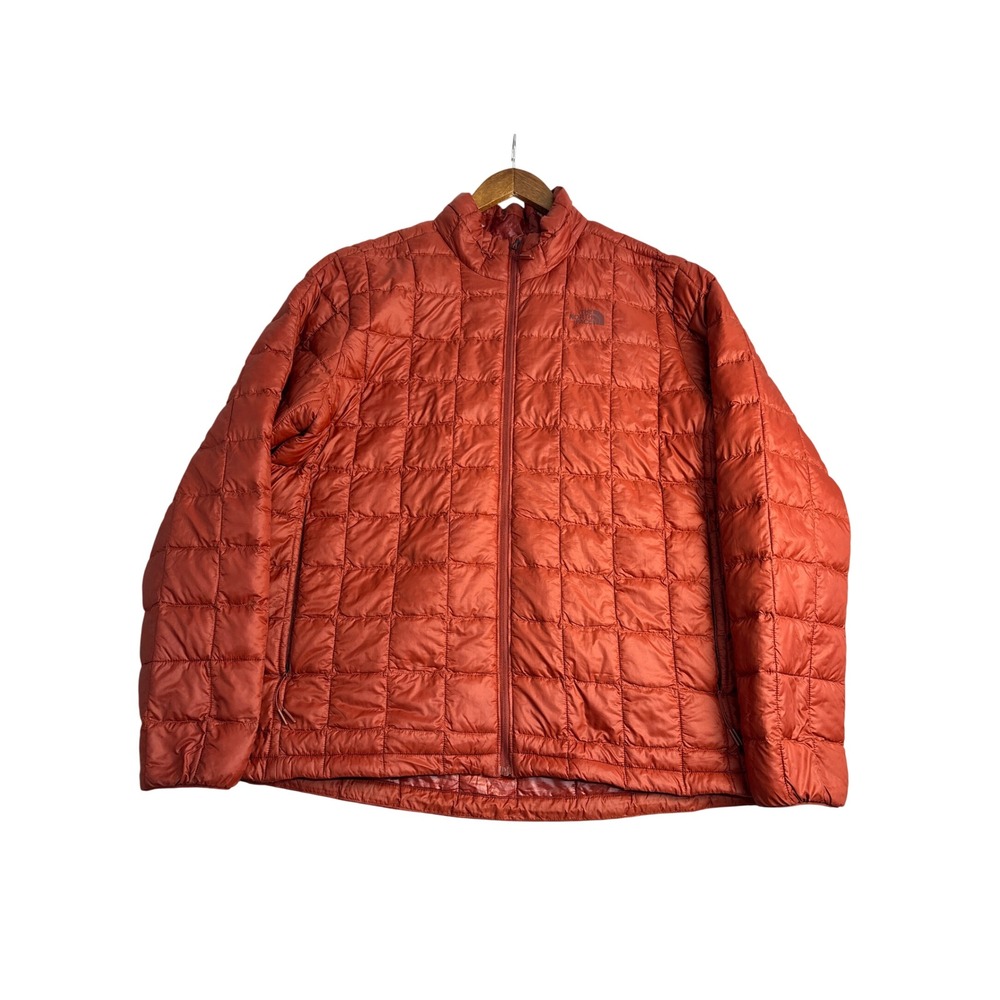The North Face ThermoBall Eco Puffer Jacket Mens XL Burnt Orange Rust Full Zip